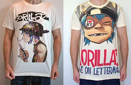 Photo pack 2 tshirts Gorillaz